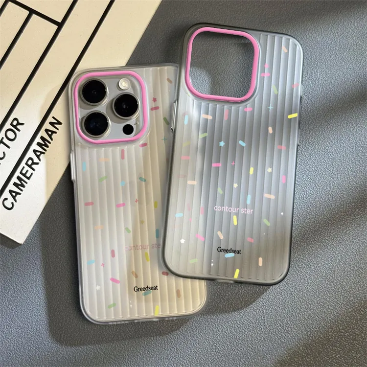 彩带英文适用于苹果15Promax手机壳iPhone14防摔13pro卡通12/11软
