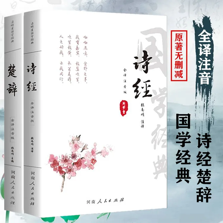 全注音大字版全本 诗经楚辞 中国诗词古诗词注释译文赏析国学经典