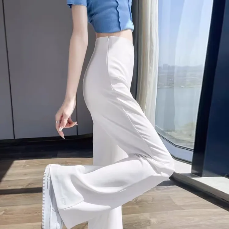 微喇西装裤女2025夏季薄款微喇叭裤小个子高腰显瘦时尚修身微喇裤