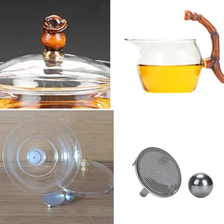 葫芦自动茶具配件磁吸不锈钢懒人茶具配件玻璃冲茶硅胶圈磁珠滤片