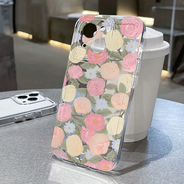 玫瑰郁金香适用苹果14plus华为手机壳OPPOVIVO荣耀15/13/12小米11
