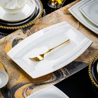 巨尚金边日式鱼盘景德镇陶瓷家用盘子餐具欧式餐盘菜盘饺子盘