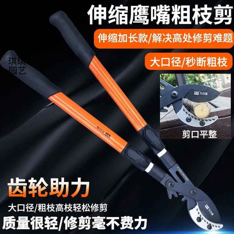 原装正品专业粗枝剪大白鲨高枝剪子大力剪园林果树强力伸缩大剪刀商品图