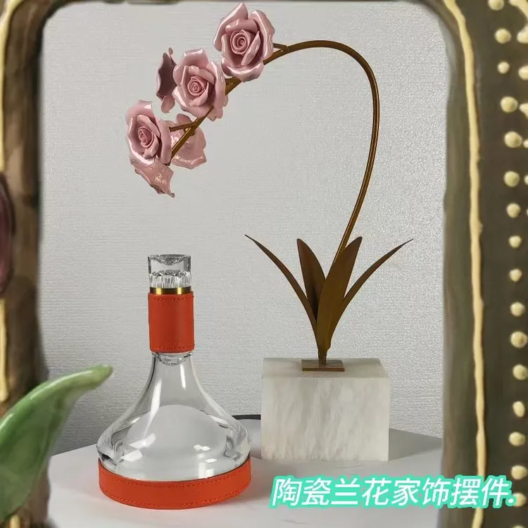 手工创意陶瓷高档玄关轻奢欧式摆设简约复古软装客厅摆件工艺品