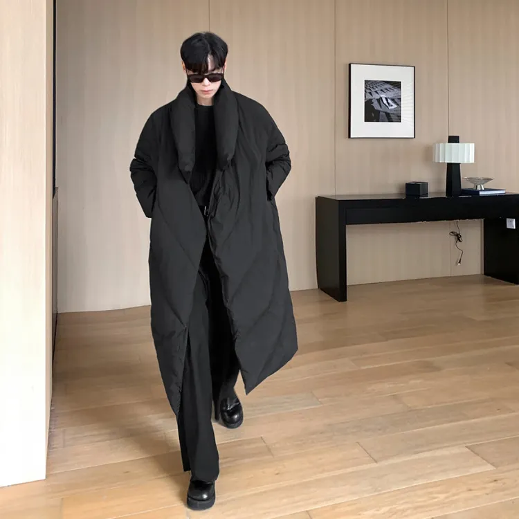 cleanfit过膝中长款棉服男款冬季加厚晋江棉衣高级感立领棉袄外套