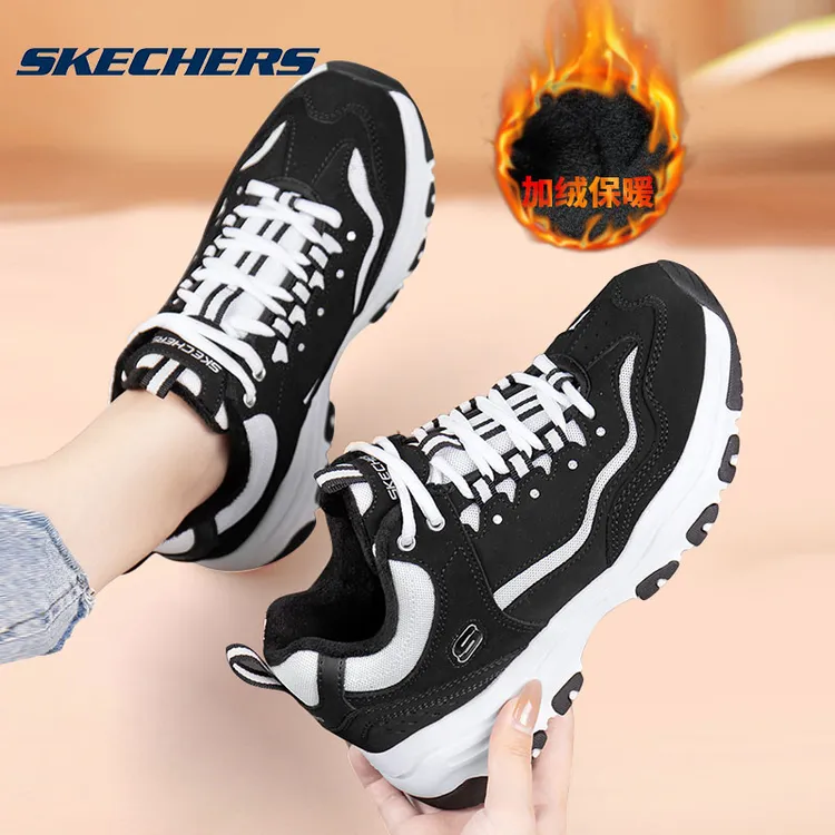 【小熊猫加绒款】斯凯奇女鞋熊猫鞋秋季新款保暖老爹鞋休闲运动鞋