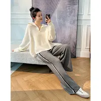 美洋MEIYANG【周天特惠日】温莎羊毛针织裤 可机洗直筒裤【大60】