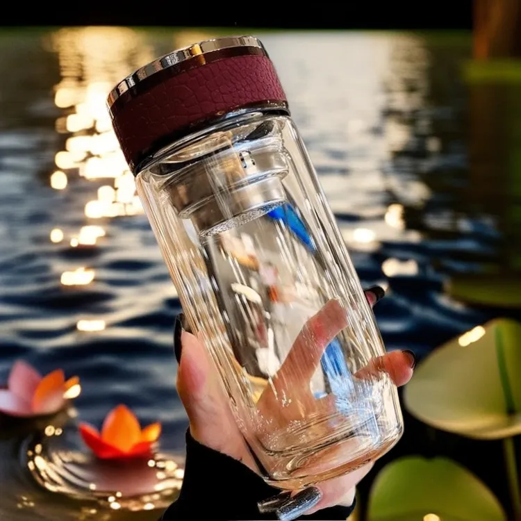 【高端】高档双层鹅蛋杯加厚高硼硅玻璃杯商务男女士礼品杯子泡茶杯