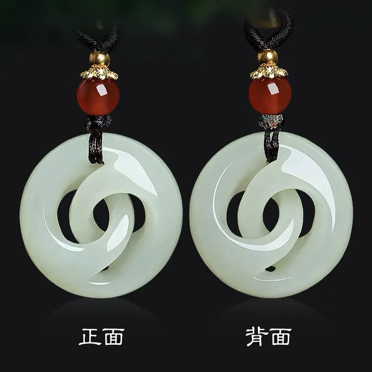 天然新疆和田玉时来运转吊坠白玉扭转乾坤挂件男女款玉石玉佩保真