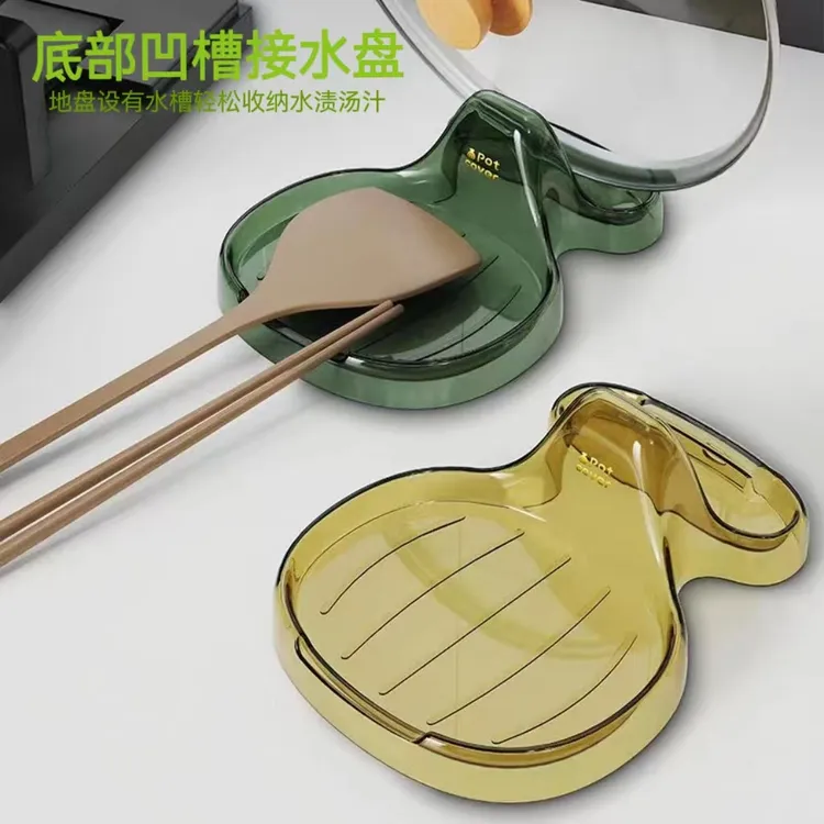 轻奢贝壳锅盖架放锅盖砧板收纳架厨房台面带接水盘锅铲勺子置物架