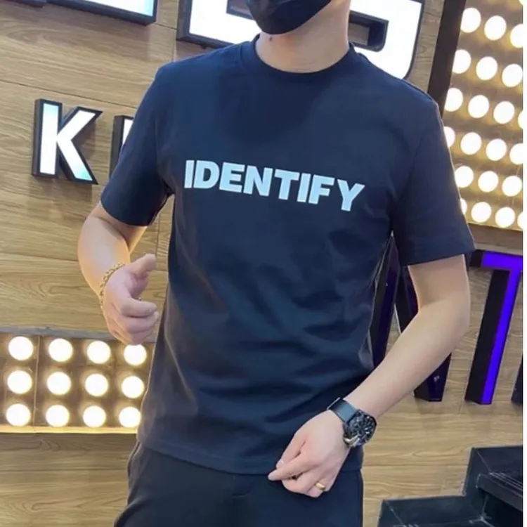 短袖男款爆款2023新款男士短袖t恤字母个性夏季时尚男装衣男加厚