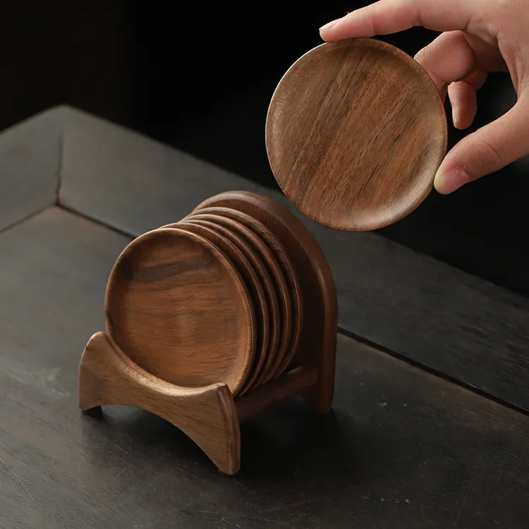 胡桃木茶杯垫隔热垫实木质茶托茶道功夫茶具配件大全用品高级垫托