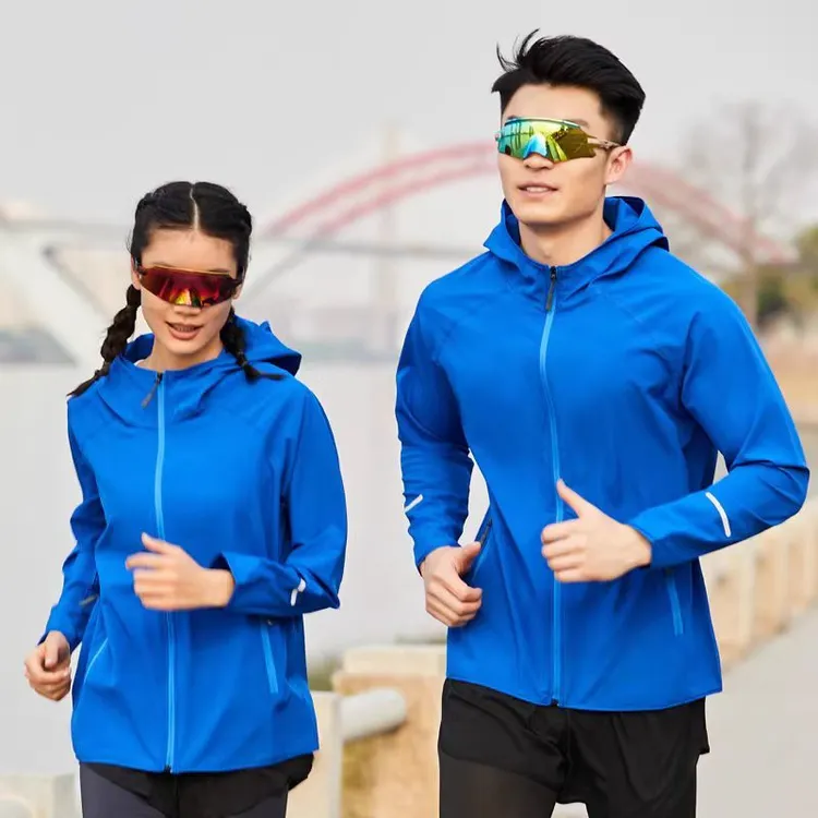 力速者户外跑步风衣男女轻薄透气速干运动外套训练服防风长袖拉链