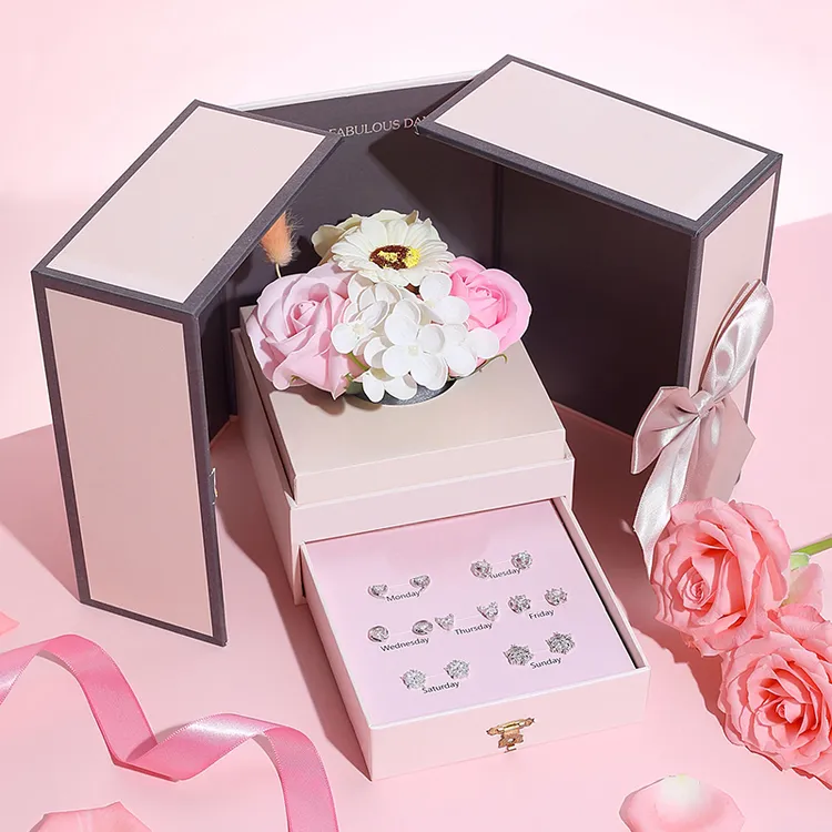 925银耳饰 女一周一星期耳钉纯银耳环生日礼物送女朋友老婆礼盒装