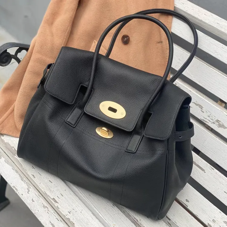 OL通勤丨真皮bayswater托特包复古大包单肩包简约律师包可放电脑