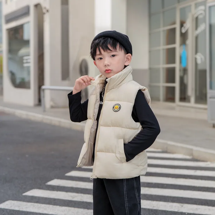 小黄鸭新款儿童马甲秋冬外穿男童女童洋气马甲加厚保暖背心