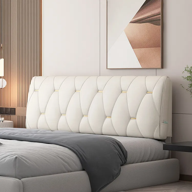 床头软包靠背垫双人靠枕简约床头罩套榻榻米自粘防撞墙贴定制拆洗