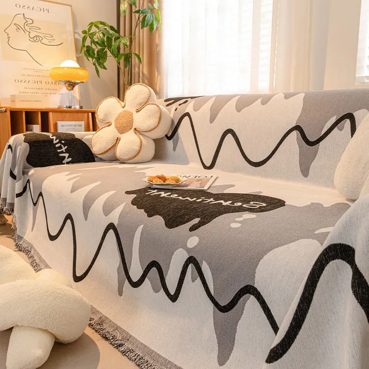 ins风雪尼尔沙发巾现代简约四季通用沙发罩全包万能套防滑沙发垫