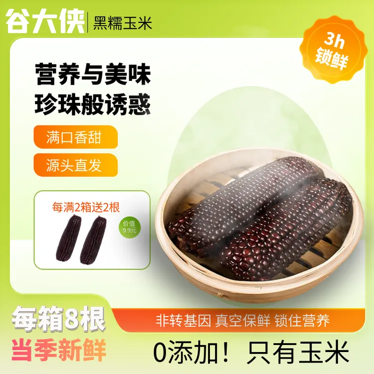 【黑玉米1箱】甜糯低脂当季新鲜黑糯玉米非转基因基地直供