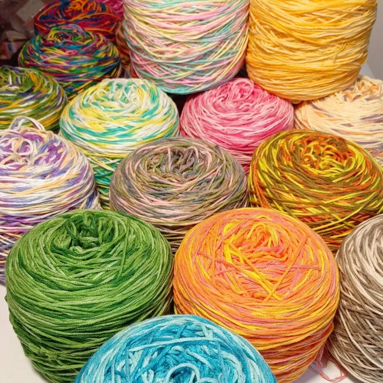 新品手染5股大分量牛奶棉手工编织DIY钩织花束玩偶坐垫万能线拖鞋