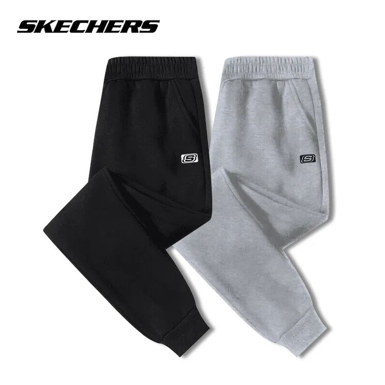 斯凯奇秋季男女运动休闲裤宽松百搭纯色卫裤修身束脚时尚加绒长裤