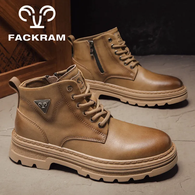 FACKRAM马丁靴男款2025新秋冬百搭英伦风时尚马丁鞋大黄靴男短靴
