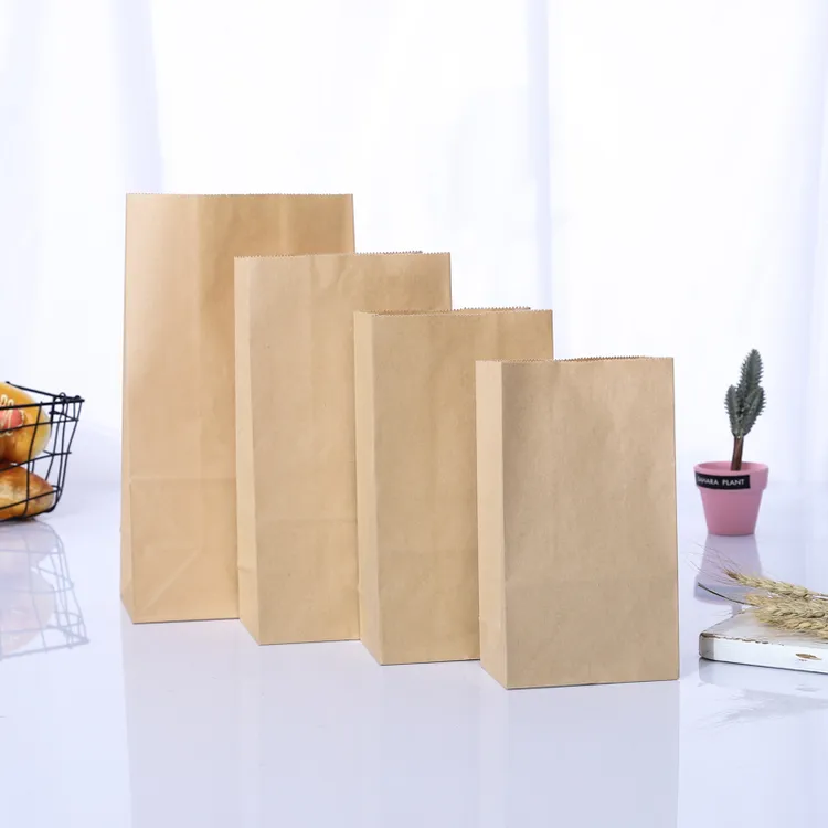 商用批发加厚100只一次性纸袋子自封油纸袋打包袋一次性环保纸袋