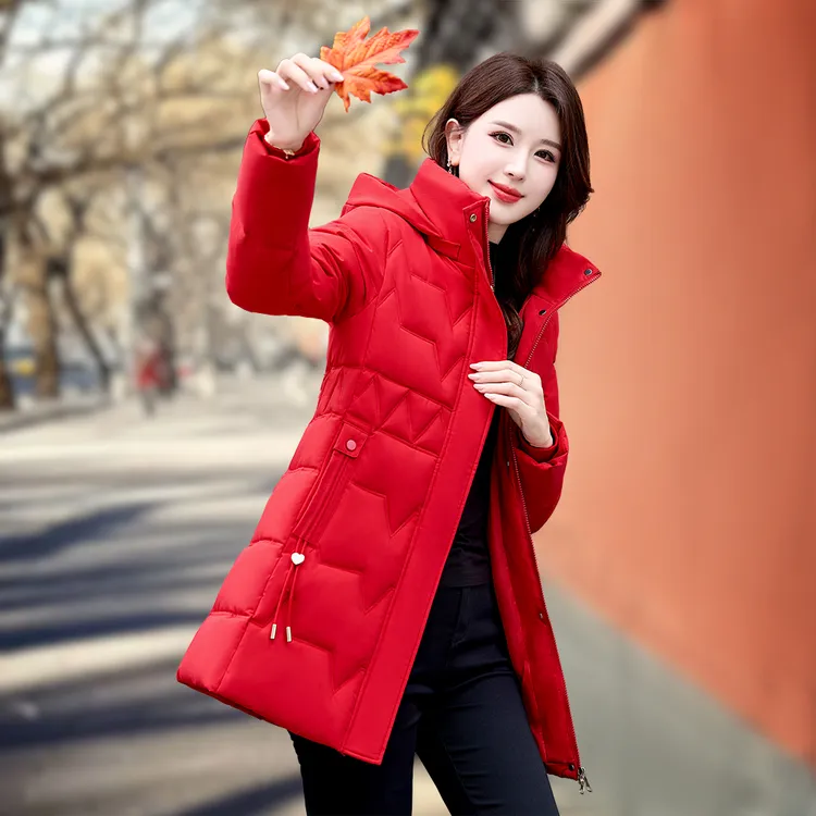 【可拆帽】中长款棉服外套女修身显瘦加厚保暖棉袄连帽收腰棉衣
