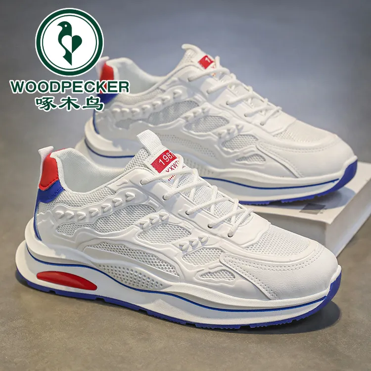 【正品啄木鸟】男鞋夏季网面透气小白休闲青少年跑步运动鞋老爹潮鞋