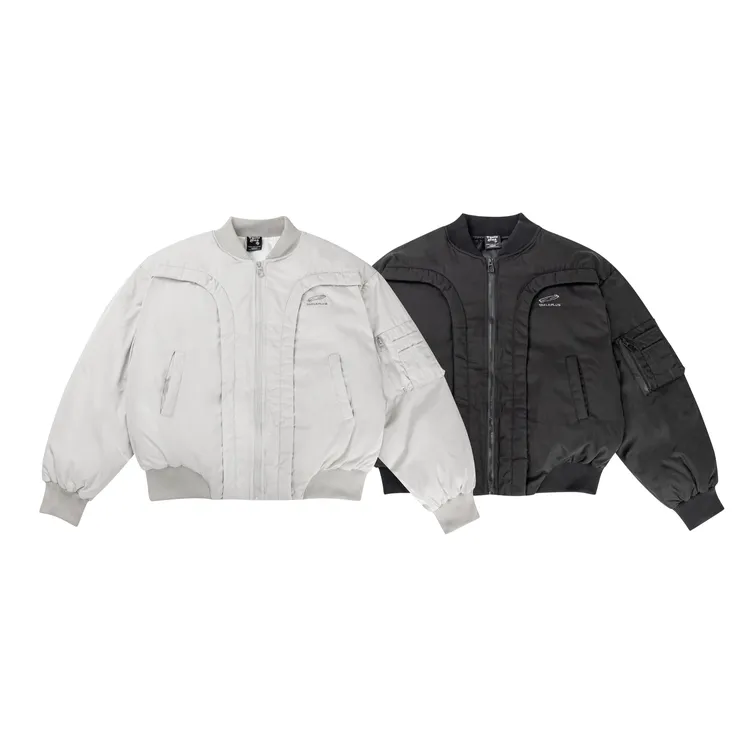 TAELE PLUS 美式复古潮牌夹棉飞行服cleanfit男女分割棉服TP081