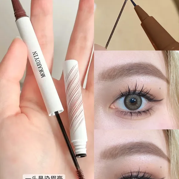 野生眉手到擒来！双头定型水眉笔染眉膏持久上色防水防汗不脱色~女