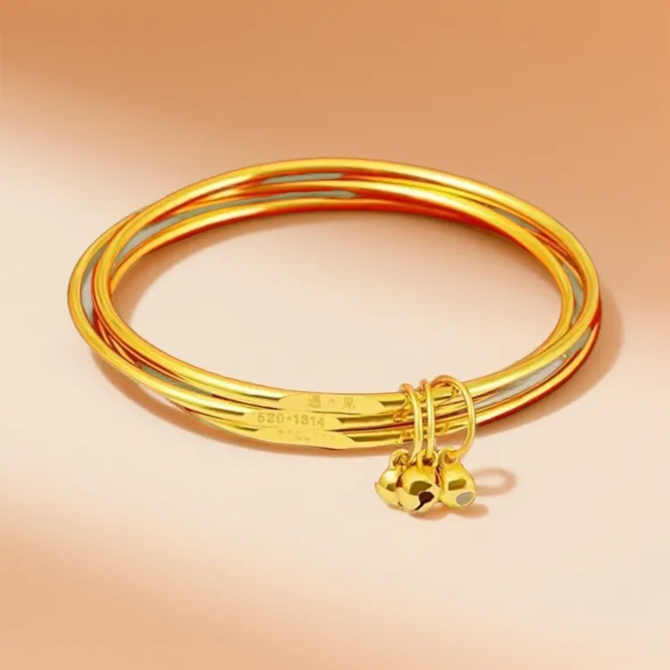 铜合金合成锆石手镯 爱心/水滴/铃铛圈口56-57mm简约饰品首饰镯子