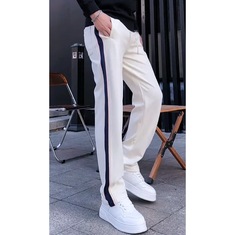 【时尚百搭】25男士春秋新款潮流爆款帅加绒厚款弹力休闲裤男士卫裤