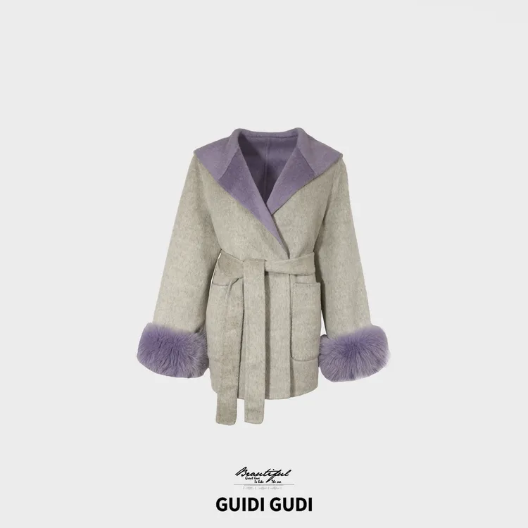 GUIDI GUDI【诗意温婉】轻奢感时尚气质休闲风外套/黄加蓝  
