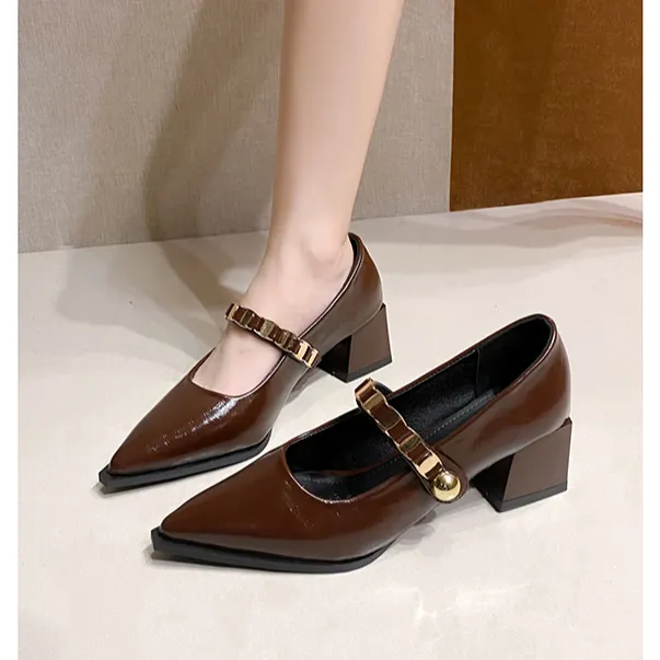 绝美气质法式尖头高跟秋鞋女2025秋款秋季玛丽珍配裙子单鞋