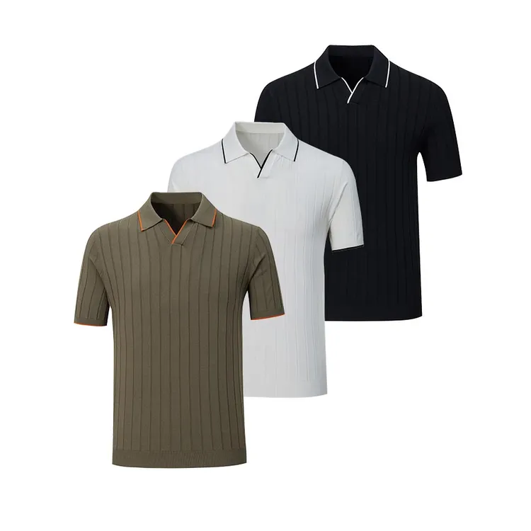 「高端伊力特」新款时尚休闲男士Polo衫夏季条纹简约海鸥领短袖T恤