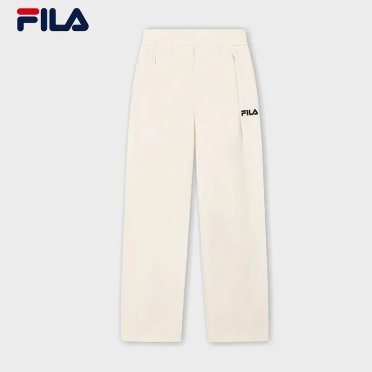 Fila/斐乐女款休闲裤时尚百搭直筒针织宽松运动长裤F61W549698A