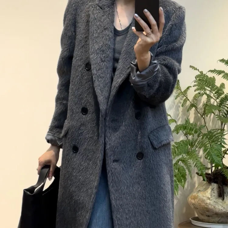 TANTAN 气质显瘦时尚百搭中长款秋冬羊毛大衣2871