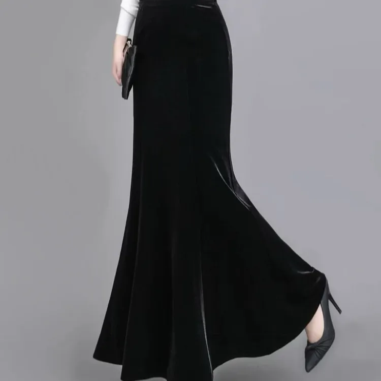 【衣雅严选】8112-2337#新款重磅植绒高腰气质显瘦鱼尾半身裙