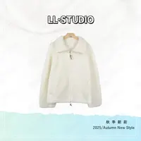妙兮秋季新款时尚宽松百搭显瘦设计款条纹翻领外套*20252691