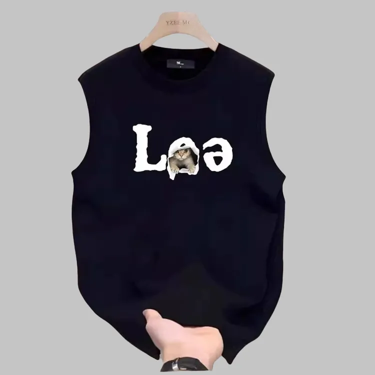 纯棉背心男士无袖t恤2025新款夏季薄破壳猫宽松透气运动上衣男款