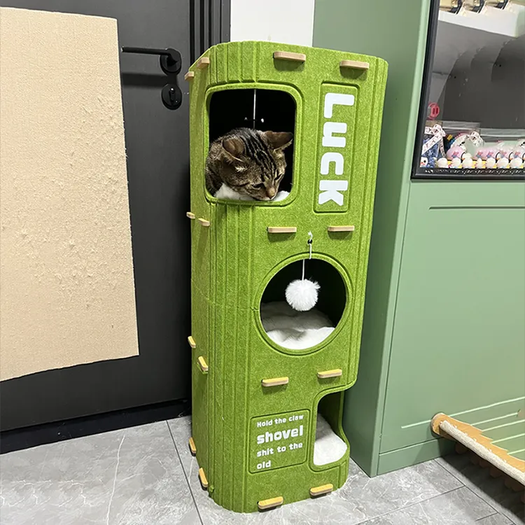 猫窝多层四季通用猫爬架猫树一体抓板封闭猫屋猫咪树洞家用双层yw