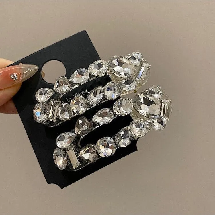 小抓夹碎头发百搭重工鸭嘴夹刘海夹甜美发卡发夹闪闪椭圆洋气头饰