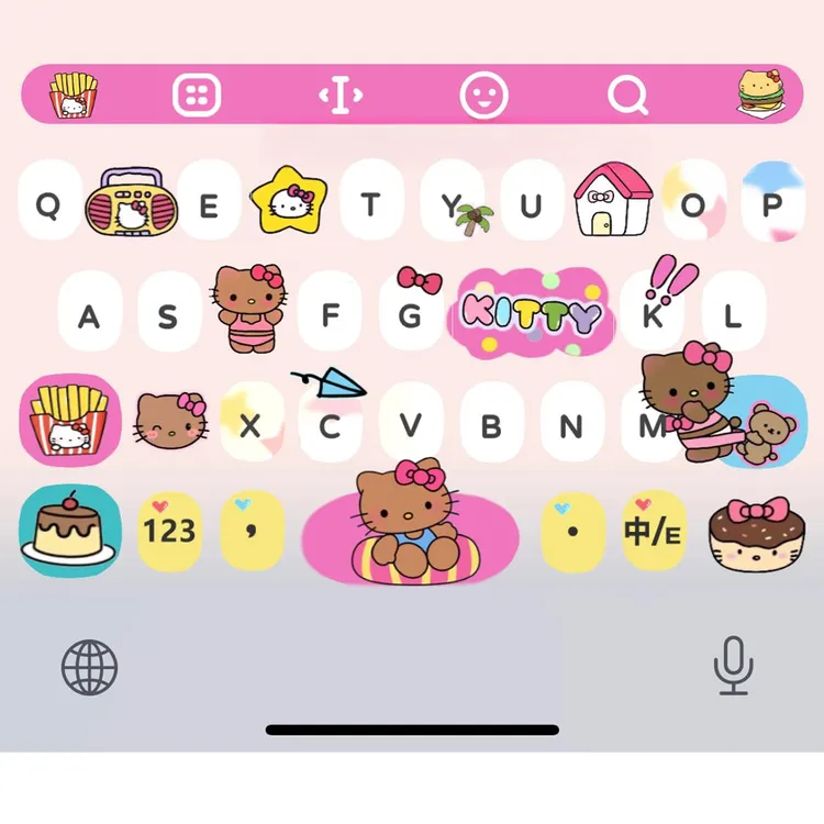 【黑皮kitty】ios苹果安卓百度输入法皮肤键盘美化白肚皮智能双色