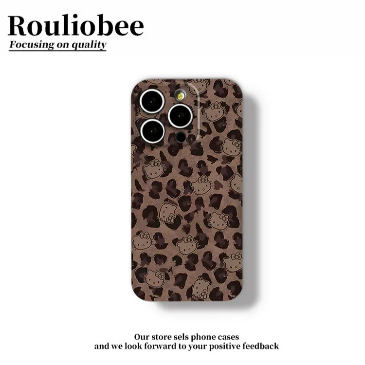 欧克里里满屏豹纹kt适用苹果17手机壳16/14华为P70oppo小米15vivo