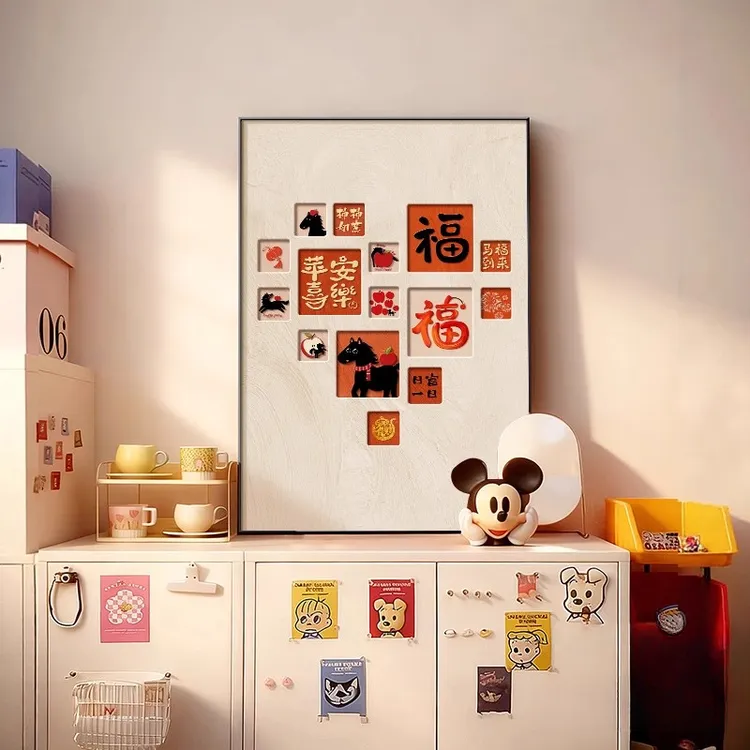 新年挂画客厅装饰画喜庆福字沙发背景墙玄关餐厅卧室柜马年摆画