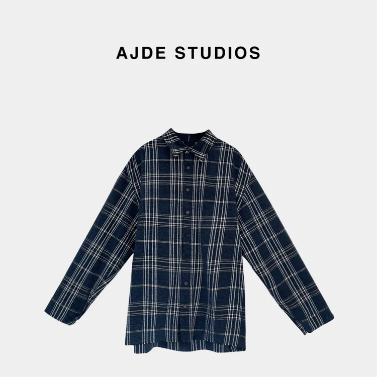 AJDE｜Oversize蓝格衬衫秋冬穿搭04