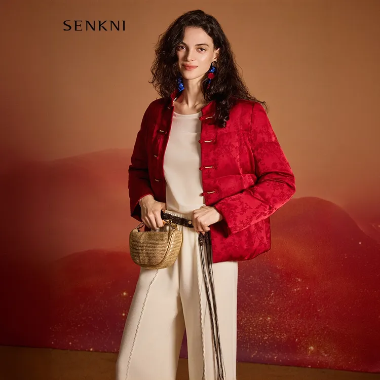 【明星同款】圣可尼25冬金陵图胶囊系列中式对襟鹅绒服S105117OG