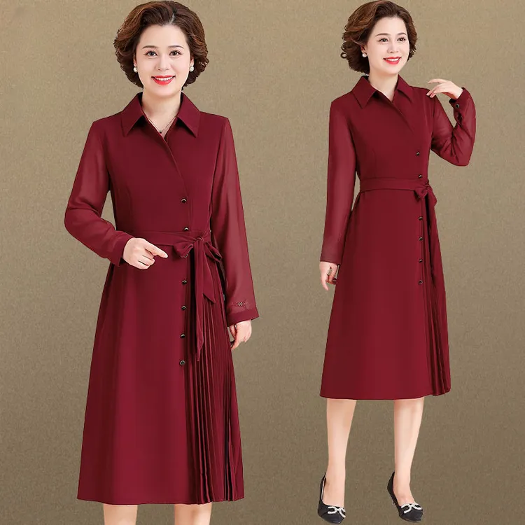 喜婆婆婚宾装气质中年结婚礼服洋气妈妈秋装大码新款裙子妈妈装