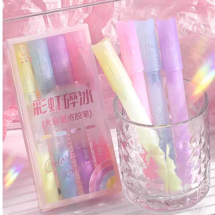 咔巴熊点点胶笔胶水笔儿童便携白胶水学生用大容量手工手账双面胶